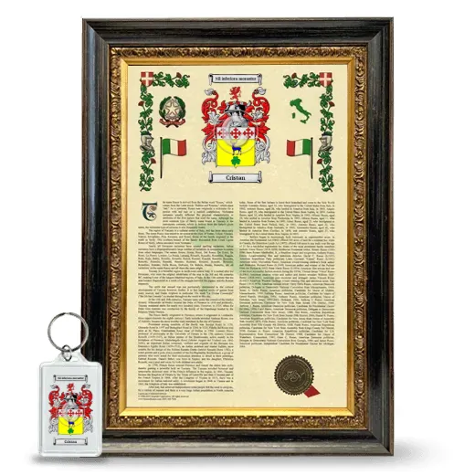 Cristan Framed Armorial History and Keychain - Heirloom