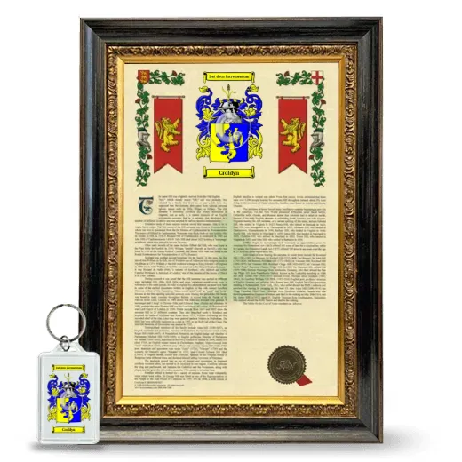 Crofdyn Framed Armorial History and Keychain - Heirloom