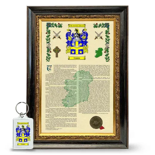 Cronen Framed Armorial History and Keychain - Heirloom
