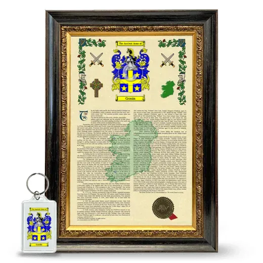 Cronin Framed Armorial History and Keychain - Heirloom