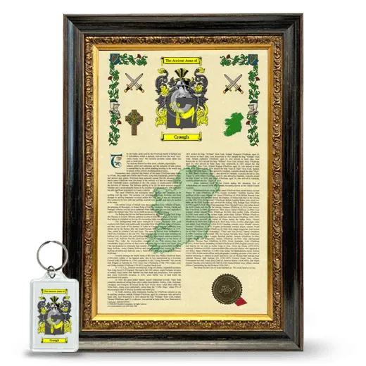 Crough Framed Armorial History and Keychain - Heirloom