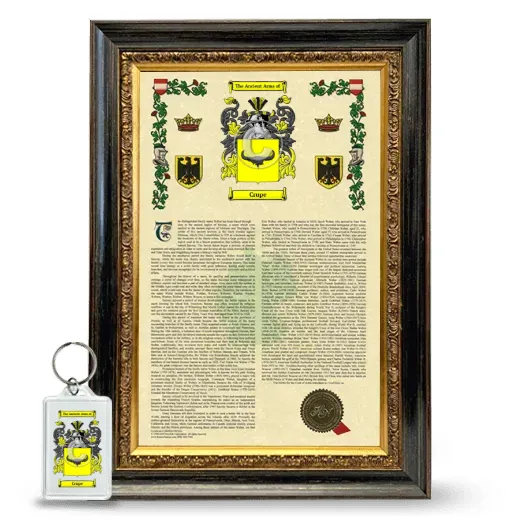 Crupe Framed Armorial History and Keychain - Heirloom