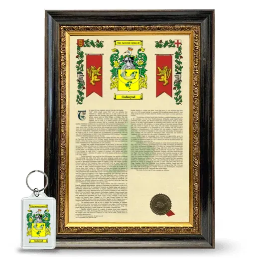 Cudmynd Framed Armorial History and Keychain - Heirloom