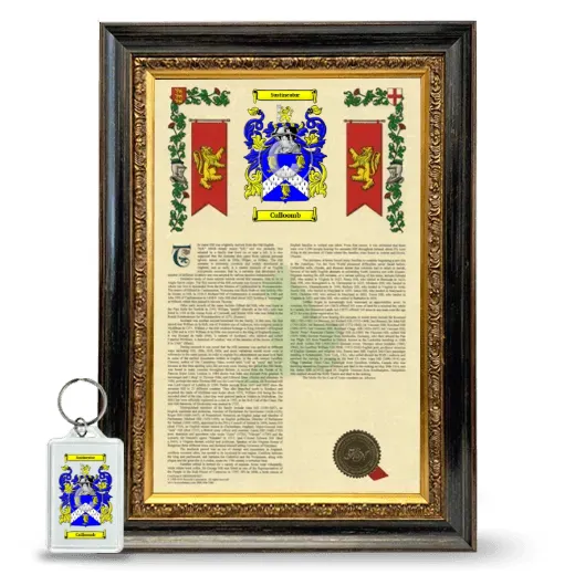 Culloomb Framed Armorial History and Keychain - Heirloom