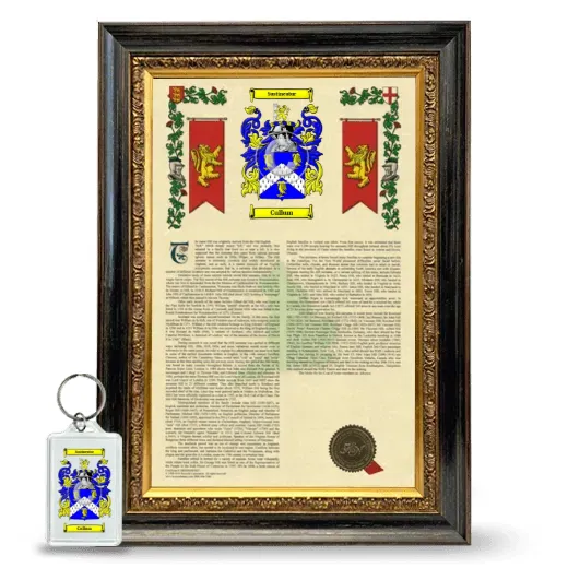 Cullum Framed Armorial History and Keychain - Heirloom