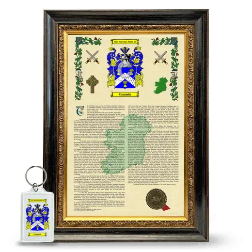 Cummin Framed Armorial History and Keychain - Heirloom
