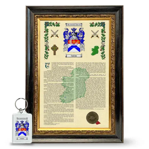 Curton Framed Armorial History and Keychain - Heirloom