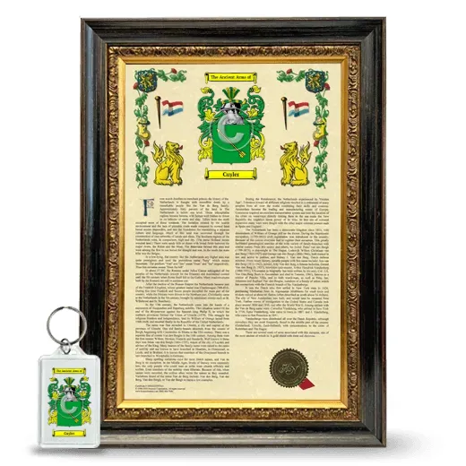 Cuyler Framed Armorial History and Keychain - Heirloom