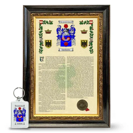 Czechowicz Framed Armorial History and Keychain - Heirloom