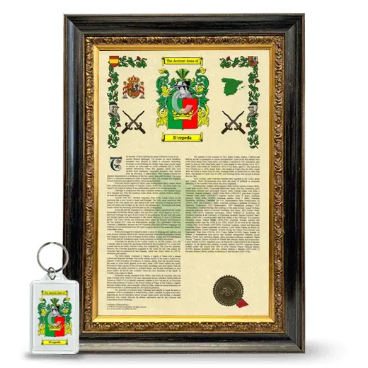 D'cepeda Framed Armorial History and Keychain - Heirloom