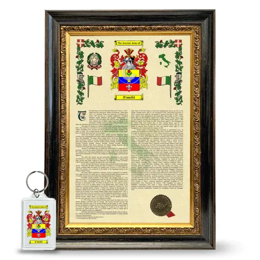 D'onofri Framed Armorial History and Keychain - Heirloom