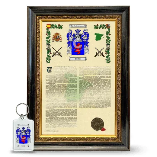Dávila Framed Armorial History and Keychain - Heirloom