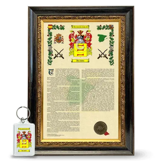 Da costa Framed Armorial History and Keychain - Heirloom