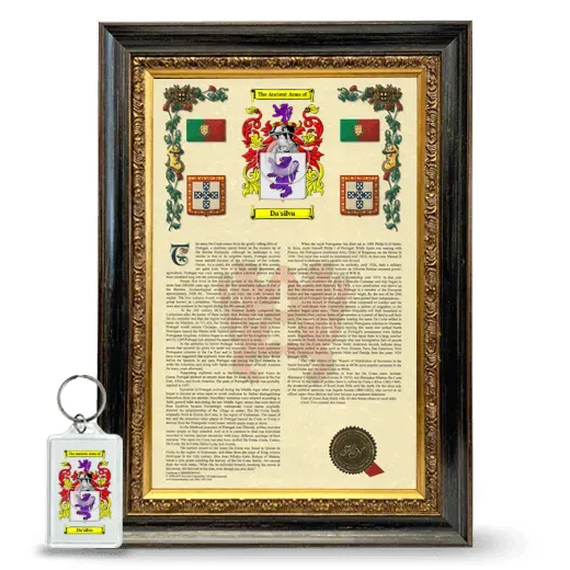 Da'silva Framed Armorial History and Keychain - Heirloom