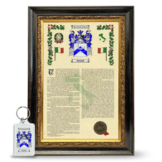 Dacanal Framed Armorial History and Keychain - Heirloom