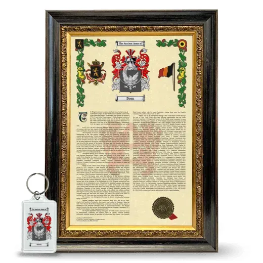 Daen Framed Armorial History and Keychain - Heirloom
