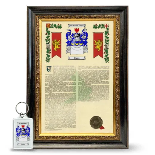 Dages Framed Armorial History and Keychain - Heirloom
