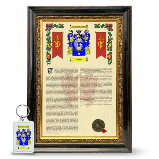 Dahlen Framed Armorial History and Keychain - Heirloom