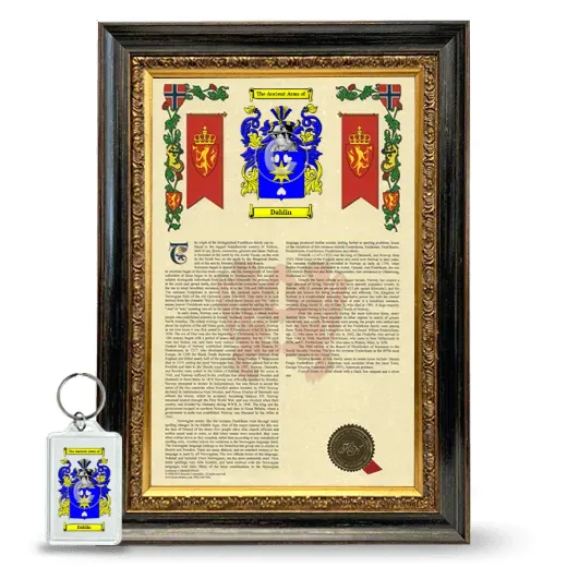 Dahlin Framed Armorial History and Keychain - Heirloom