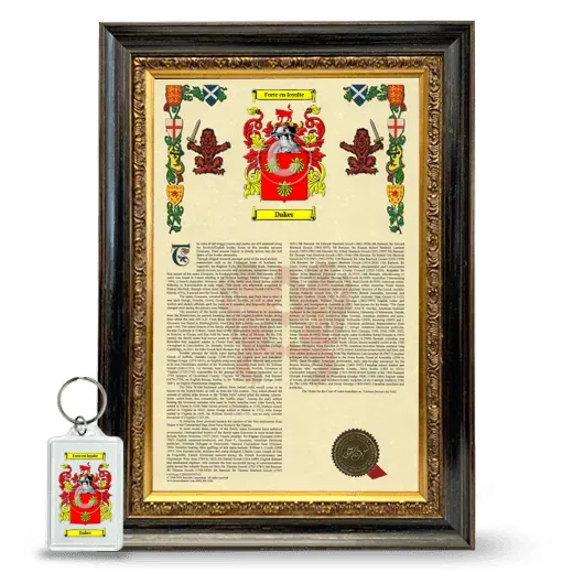 Daker Framed Armorial History and Keychain - Heirloom