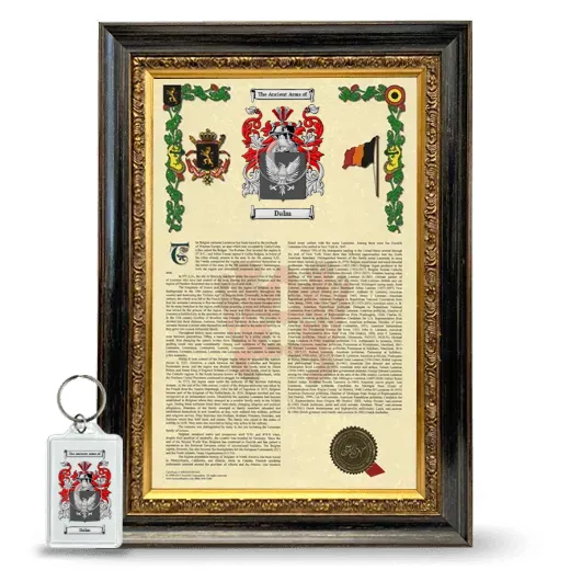 Dalm Framed Armorial History and Keychain - Heirloom