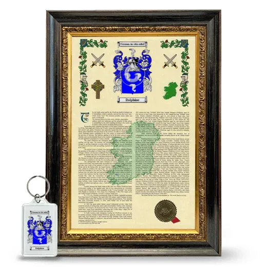 Dalphine Framed Armorial History and Keychain - Heirloom