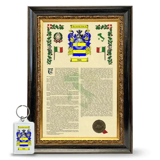 Dalu Framed Armorial History and Keychain - Heirloom