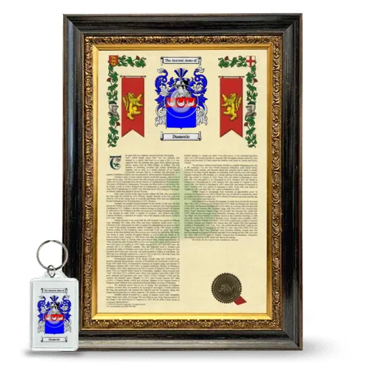 Damerie Framed Armorial History and Keychain - Heirloom