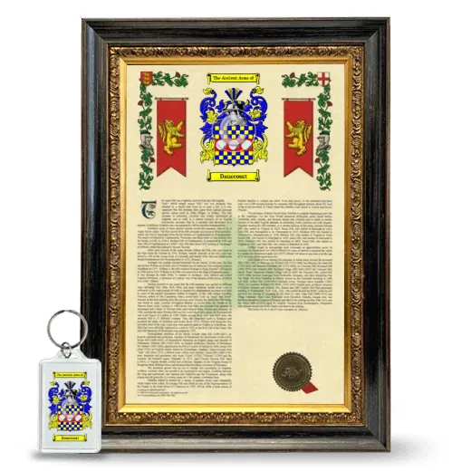 Danecourt Framed Armorial History and Keychain - Heirloom