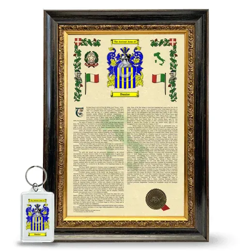 Danise Framed Armorial History and Keychain - Heirloom