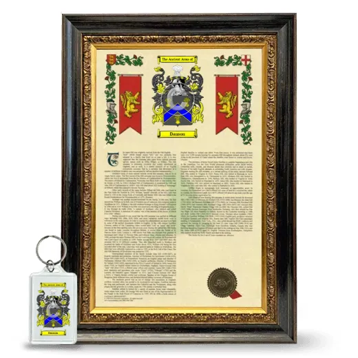Danson Framed Armorial History and Keychain - Heirloom