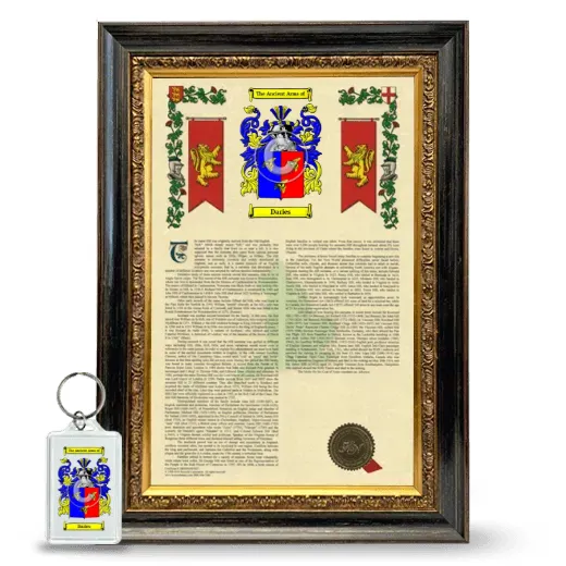 Daries Framed Armorial History and Keychain - Heirloom