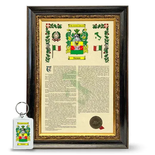 Darman Framed Armorial History and Keychain - Heirloom