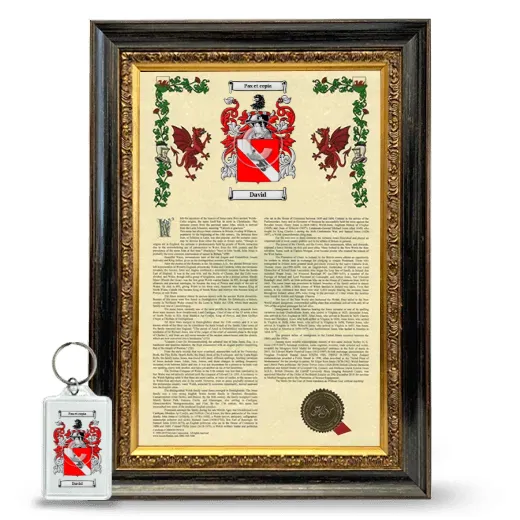 Davìd Framed Armorial History and Keychain - Heirloom