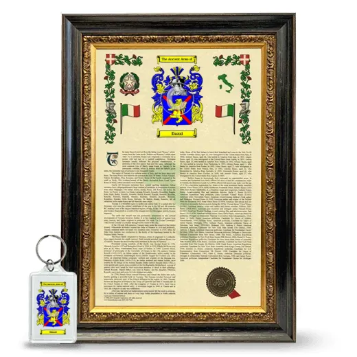 Dazzi Framed Armorial History and Keychain - Heirloom