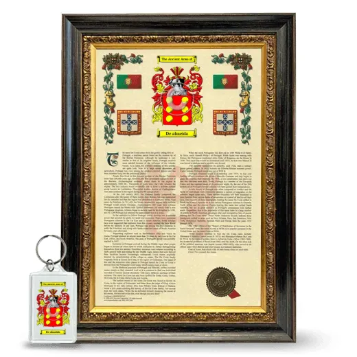 De almeida Framed Armorial History and Keychain - Heirloom