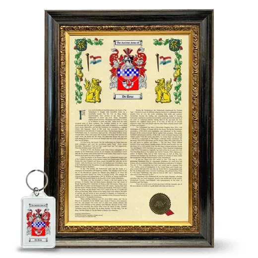 De fleur Framed Armorial History and Keychain - Heirloom