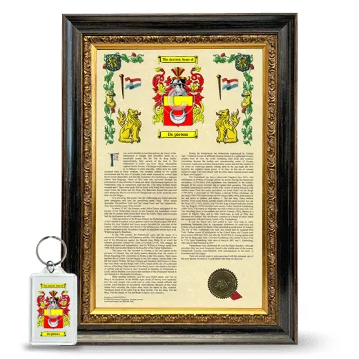 De pieters Framed Armorial History and Keychain - Heirloom