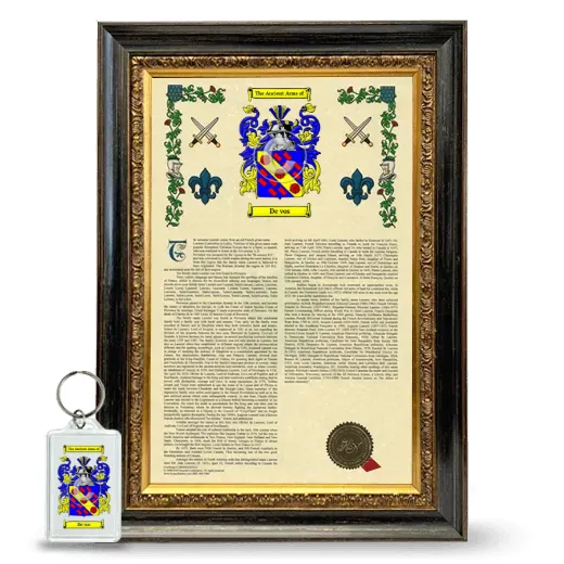 De vos Framed Armorial History and Keychain - Heirloom