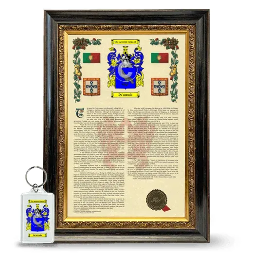 De'arruda Framed Armorial History and Keychain - Heirloom