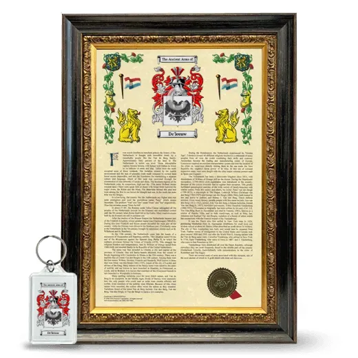 De'leeuw Framed Armorial History and Keychain - Heirloom