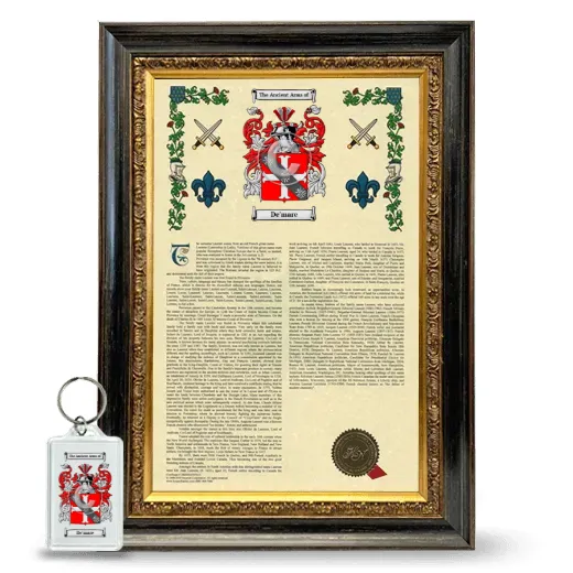 De'mare Framed Armorial History and Keychain - Heirloom