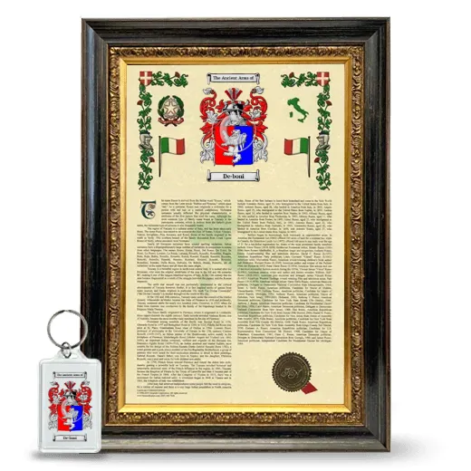 De-boni Framed Armorial History and Keychain - Heirloom