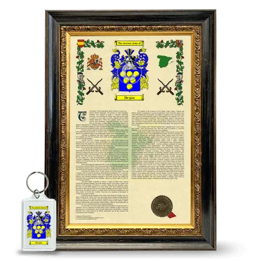 De-paz Framed Armorial History and Keychain - Heirloom