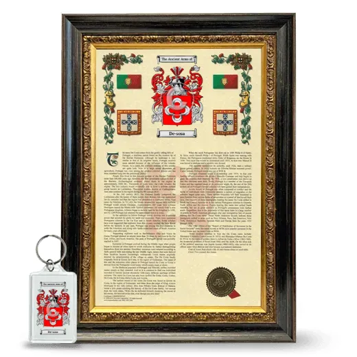 De-sosa Framed Armorial History and Keychain - Heirloom