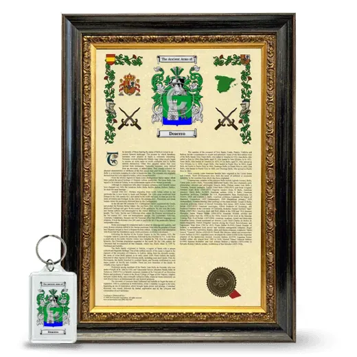Deacero Framed Armorial History and Keychain - Heirloom