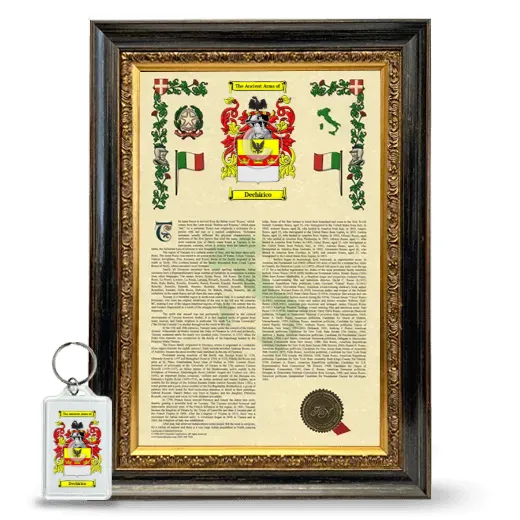 Dechirico Framed Armorial History and Keychain - Heirloom