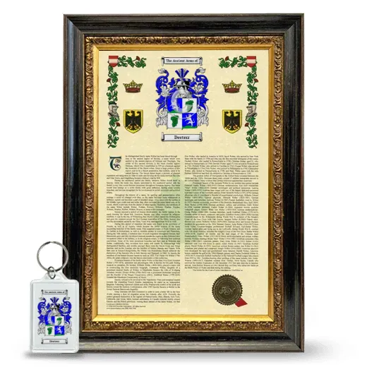 Deeterr Framed Armorial History and Keychain - Heirloom
