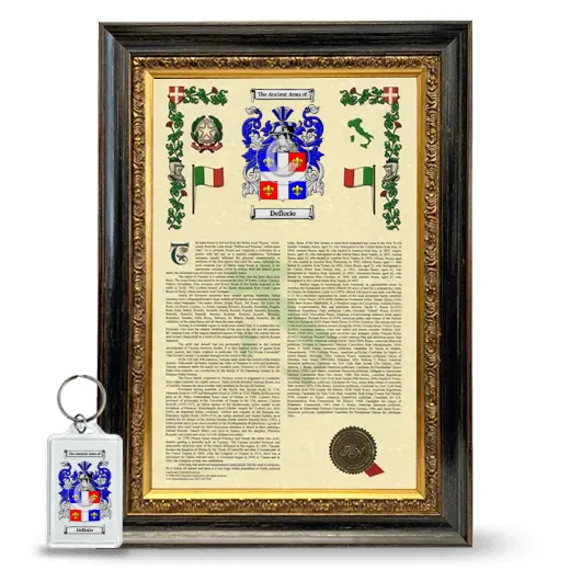 Deflorio Framed Armorial History and Keychain - Heirloom