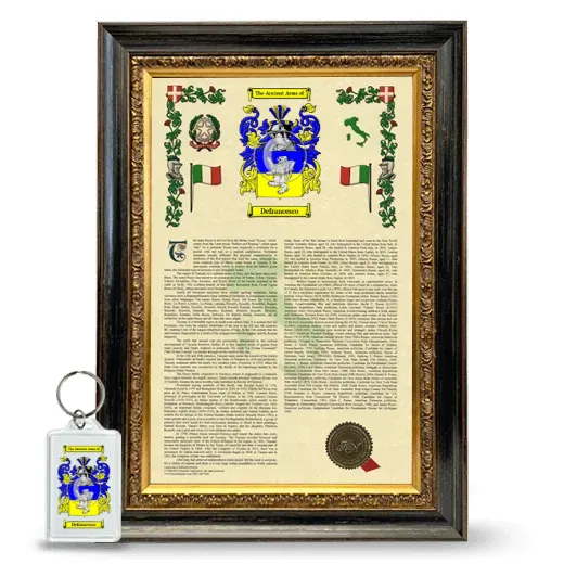 Defrancesco Framed Armorial History and Keychain - Heirloom